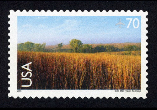 Five (5) unused postage stamps - Nine-Mile Prairie, Nebraska // 70 cent stamps // face value 3.50