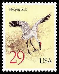 Five (5) vintage unused postage stamps - Whooping Crane // 29 cent stamps // Face value 1.45