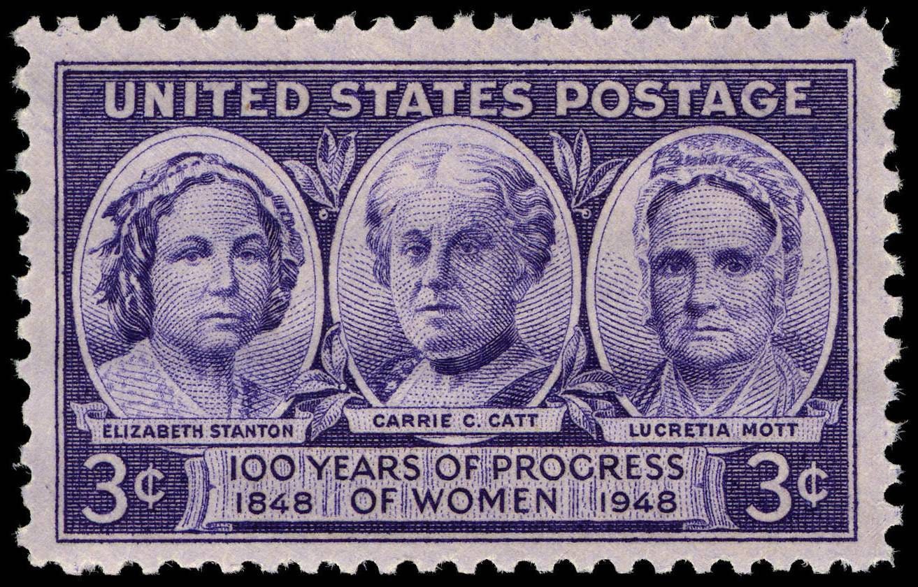 Five (5) vintage unused stamps - 100 years of Women's Progress // 3 cent stamps // face value 0.15