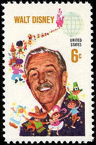 Five (5) unused postage stamps - Walt Disney // 6 cent stamps // Face value 0.30