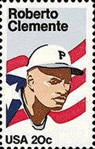 Five (5) vintage unused postage stamps - Roberto Clemente // 20 cent stamps // Face value 1.00