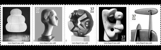 Five (5) unused postage stamps - Isamu Noguchi, sculptor // 37 cent stamps // Face value 1.85