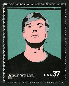 Five (5) unused postage stamps - Andy Warhol // 37 cent stamps // Face value 1.85