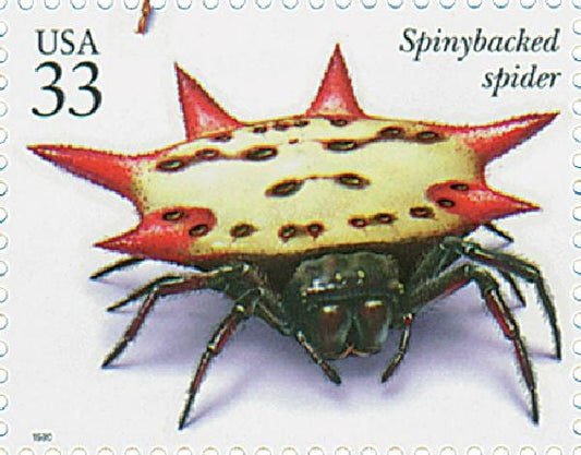 Five (5) unused postage stamps - Spinybacked spider // 33 cent stamps // Face value 1.65