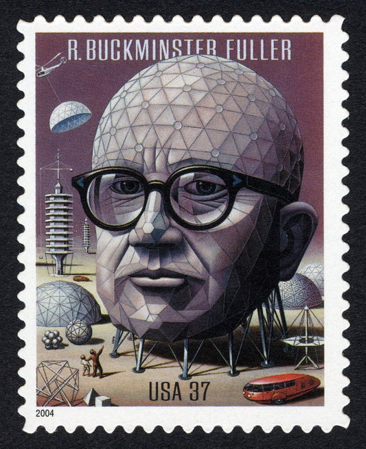 Five (5) unused postage stamps - R. Buckminster Fuller, engineer // 37 cent stamps // Face value 1.85
