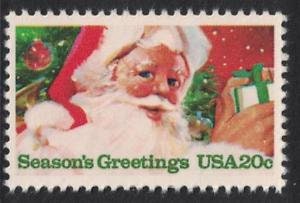 Five (5) vintage unused Christmas postage stamps - Santa Claus // 20 cent stamps // Face value 1.00