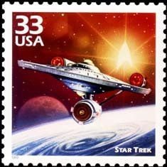 One (1) unused postage stamp - Star Trek // 33 cent stamps // face value 0.33