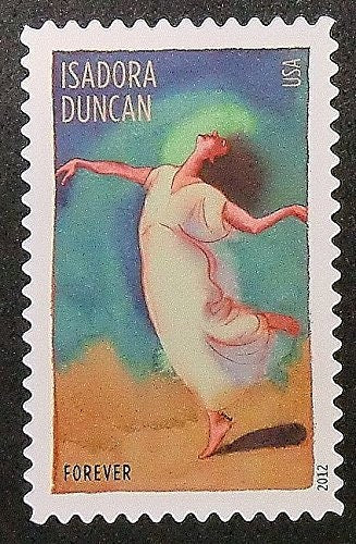 One (1) unused postage stamps - Isadora Duncan // Forever stamp (1 oz first class letter)