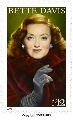 Five (5) unused postage stamps - Bette Davis // 42 cent stamps // face value 2.10