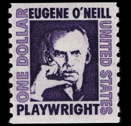 One (1) unused vintage postage stamps - Eugene O'Neill  // 1 dollar stamp // Face value 1.00