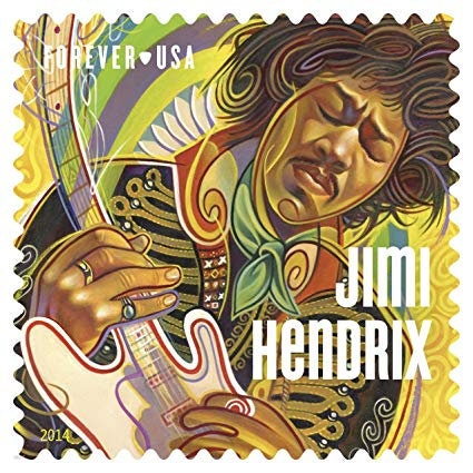 One (1) unused postage stamps - Jimi Hendrix // Forever stamps (1 oz first class letter)