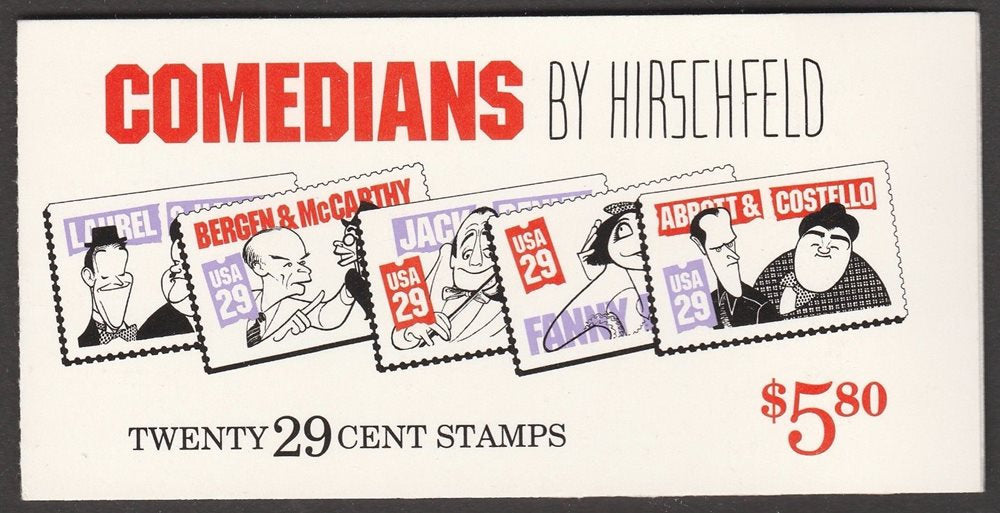 Ten (10) vintage unused postage stamps - Comedians // 29 cent stamps // Face value 2.90