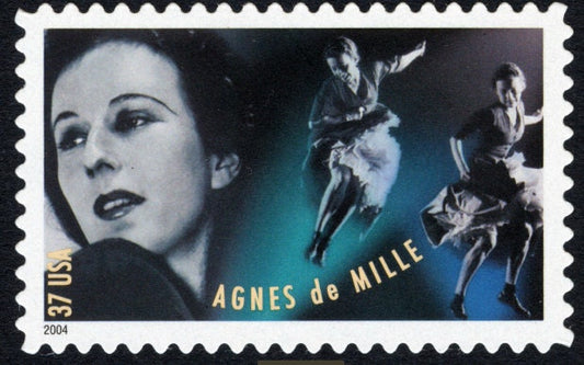 Five (5) unused postage stamps - American Choreographers: Agnes De Mille // 37 cent stamps // face value 1.85