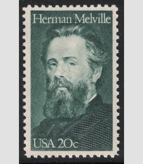 Five (5) vintage unused postage stamps - Herman Melville // 20 cent stamps // Face value 1.00