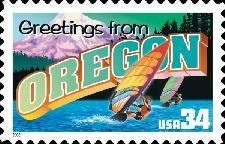 Five (5) unused postage stamps - Greetings from Oregon // 34 cent stamps // face value 1.70