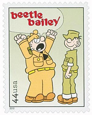 One (1) unused postage stamp - Sunday Funnies - Beetle Bailey // 44 cent stamps