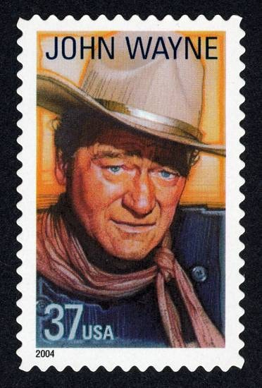 Five (5) unused postage stamps - John Wayne // 37 cent stamps // Face value 1.85