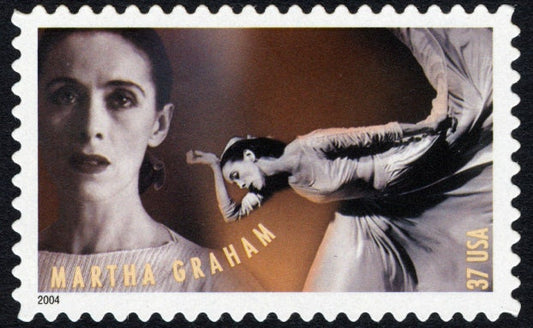 Five (5) unused postage stamps - American Choreographers: Martha Graham // 37 cent stamps // face value 1.85