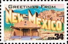 Five (5) unused postage stamps - Greetings from New Mexico // 34 cent stamps // face value 1.70