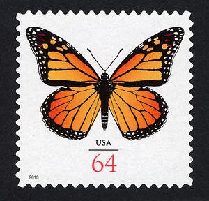 One (1) vintage unused postage stamps - Monarch butterfly // 64 cent stamp