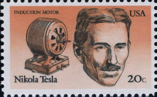 One (1) unused USPS postage stamps - Nikola Tesla // 20 cent stamp