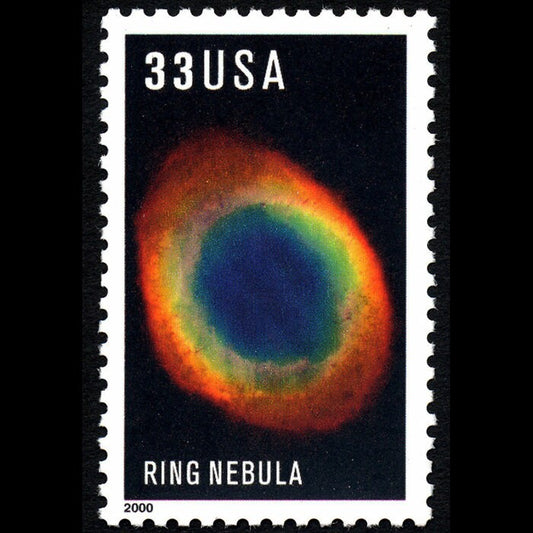 Five (5) vintage unused postage stamps // Ring nebula stamps // 33 cent stamps // Face value 1.65