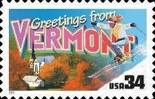 Five (5) unused postage stamps - Greetings from Vermont // 34 cent stamps // face value 1.70