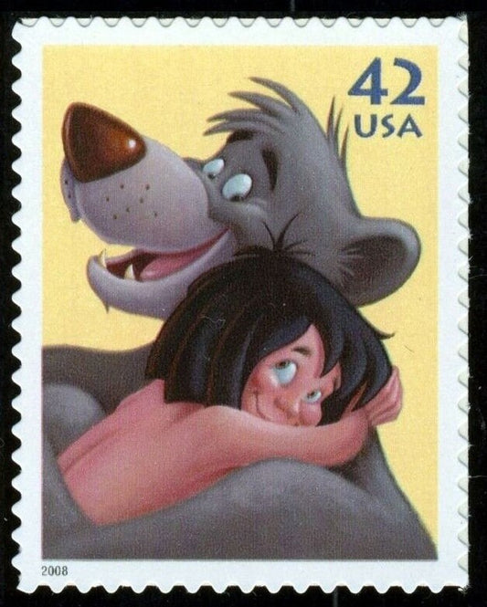 One (1) unused postage stamps - Disney - Imagination - Mowgli & Baloo // 42 cent stamp