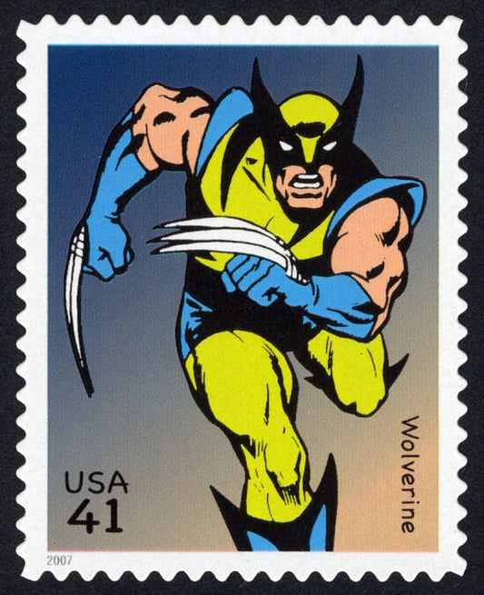 One (1) unused postage stamp - Super Heroes, Marvel comics, Chapter 2: Wolverine // 41 cent stamp