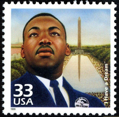 One (1) unused postage stamp - Martin Luther King, Jr. // 33 cent stamps // face value 0.33