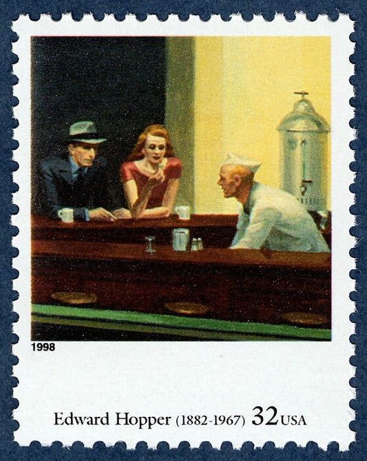 One (1) unused postage stamp - Nighthawks // 32 cent stamp