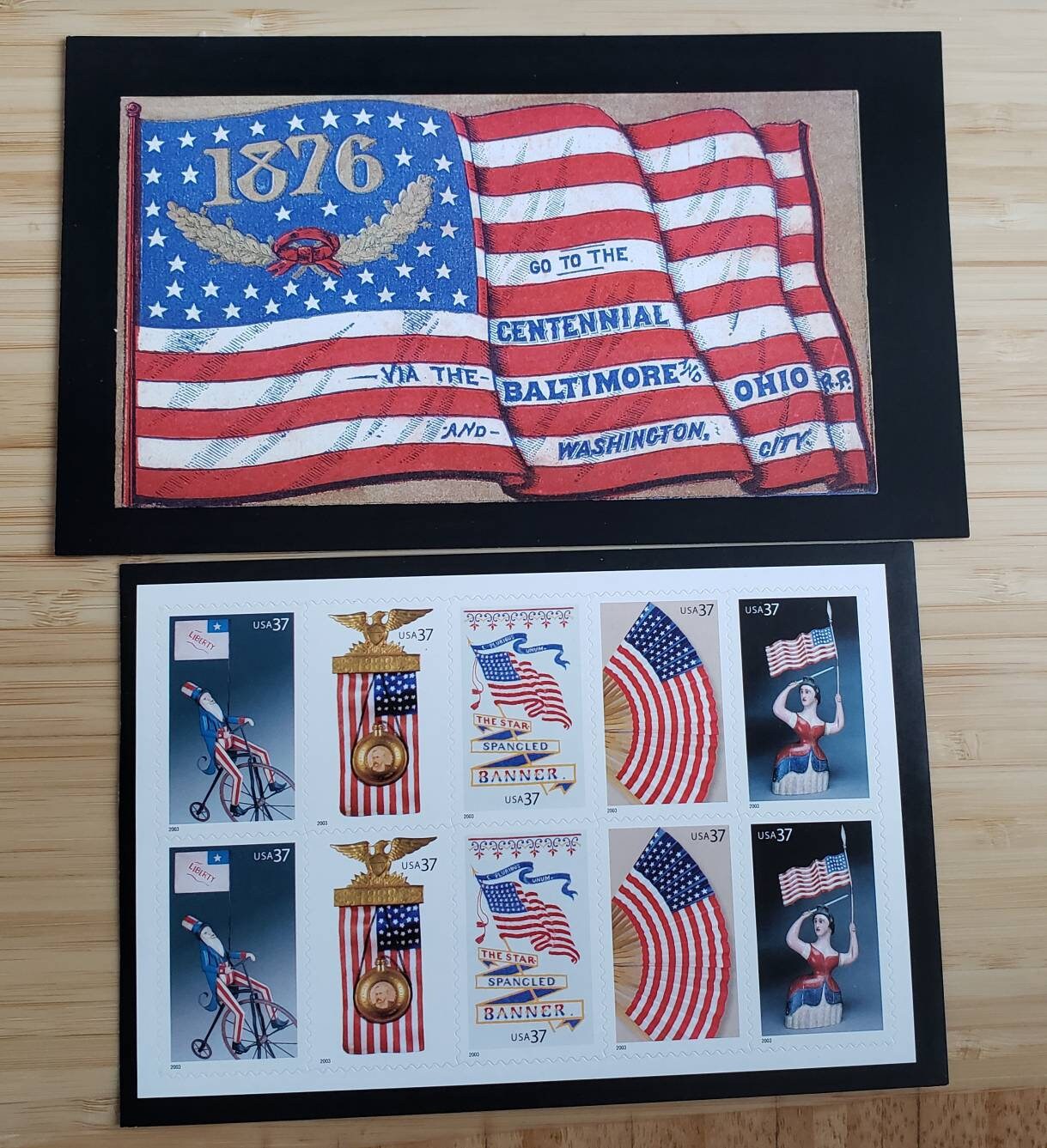 Ten (10) unused postage stamps // Old Glory American Flag // 37 cent stamps // Face value 3.70 dollars