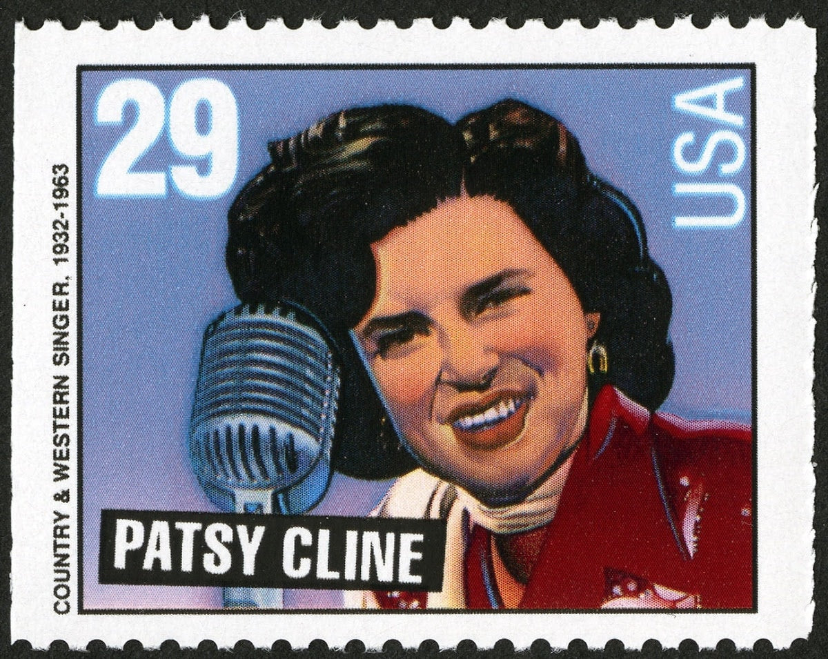 Five (5) vintage unused postage stamps - Patsy Cline // 29 cent stamps // Face value 1.45