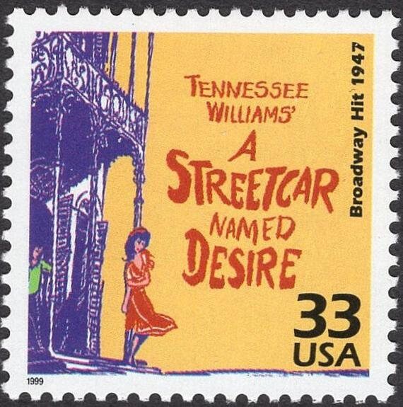 One (1) unused postage stamp - A Streetcar Named Desire // 33 cent stamps // face value 0.33