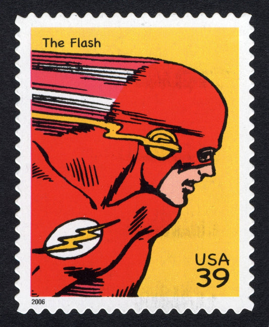 One (1) unused postage stamp - Super Heroes, DC comics // The Flash // 39 cent stamp