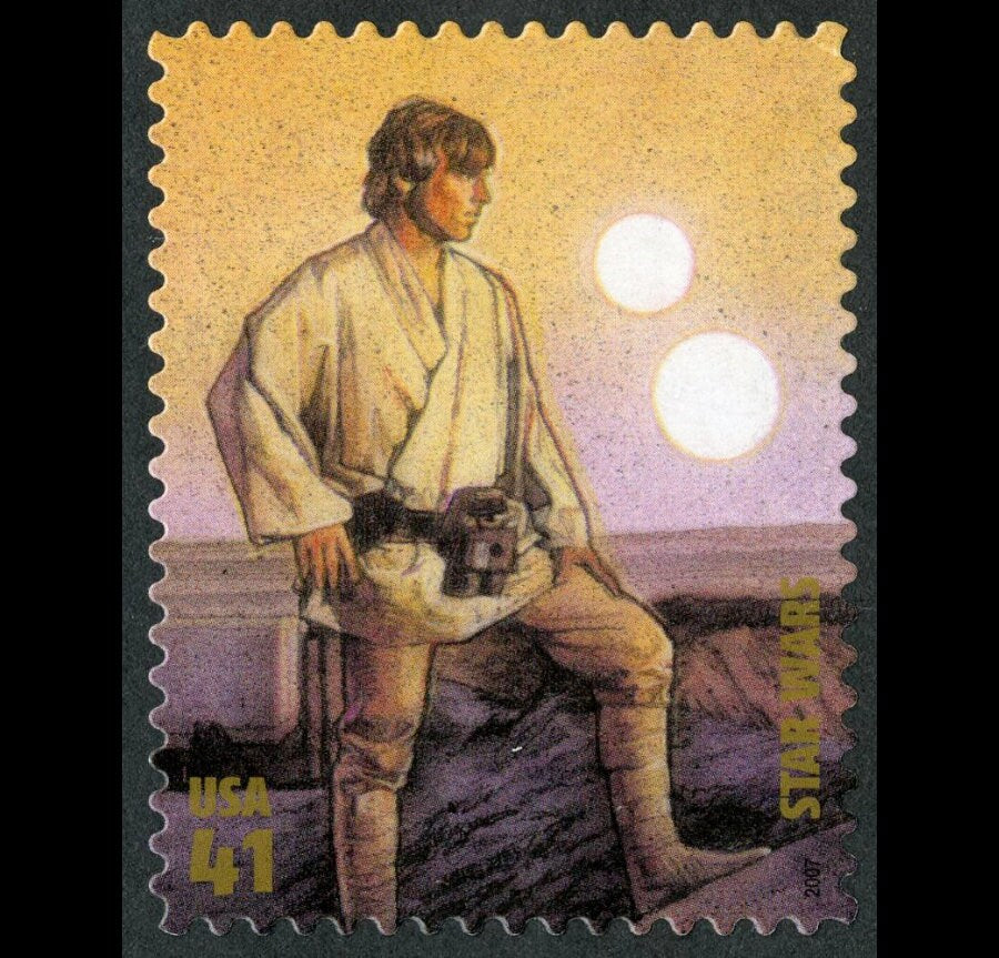 One (1) unused postage stamp - Star Wars: Luke Skywalker // 41 cent stamp