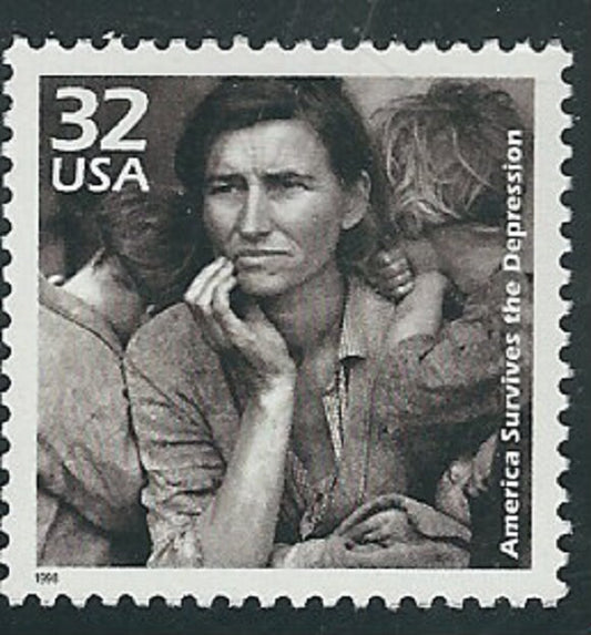 One (1) vintage unused postage stamp - Celebrate the Century - Dorothea Lange, 'Migrant Mother' // 32 cent stamps