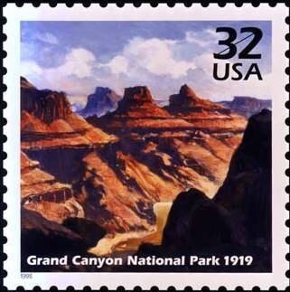 One (1) vintage unused postage stamps - Celebrate the Century - Grand Canyon // 32 cent stamp