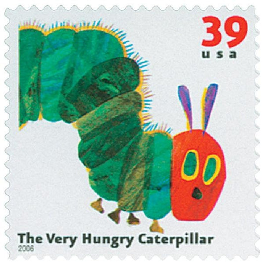 One (1) unused postage stamps - Favorite children's book animals: The Very Hungry Caterpillar // 39 cent stamp