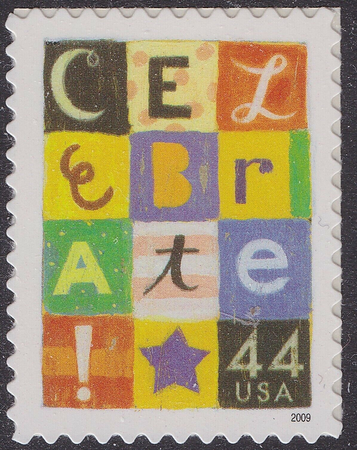 Twenty (20) unused postage stamps - "Celebrate!" // 41 cent stamps // face value 8.20