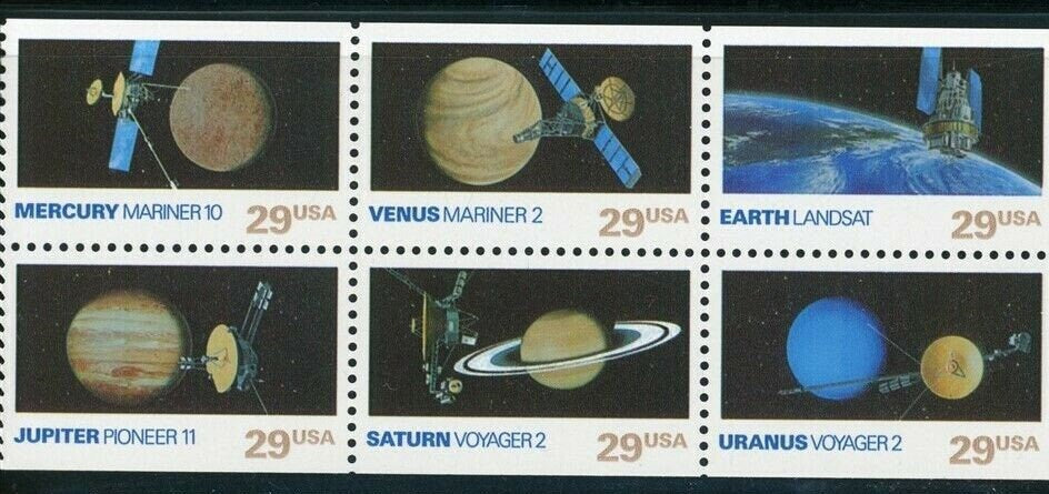 Ten (10) vintage postage stamps - Space Exploration Commemorative stamps // 29 cent Stamps // Face value 1.45