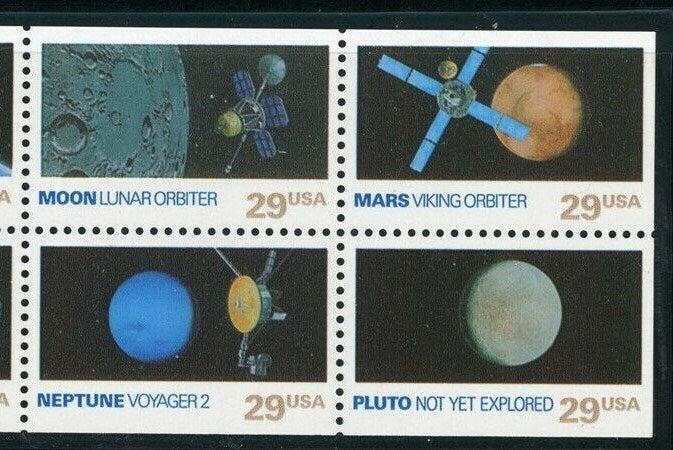 Ten (10) vintage postage stamps - Space Exploration Commemorative stamps // 29 cent Stamps // Face value 1.45