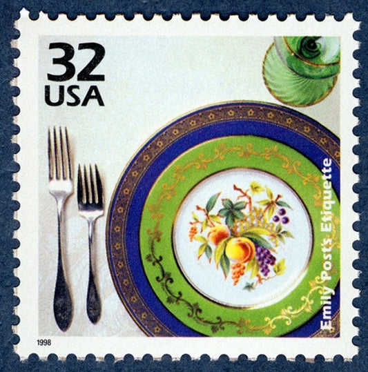 One (1) vintage unused postage stamp - Celebrate the 1920s: Emily Post's Etiquette // 32 cent stamps