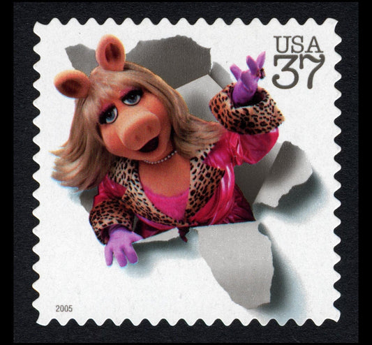 One (1) unused postage stamp // Jim Henson's Muppets: Miss Piggy // 37 cent stamp