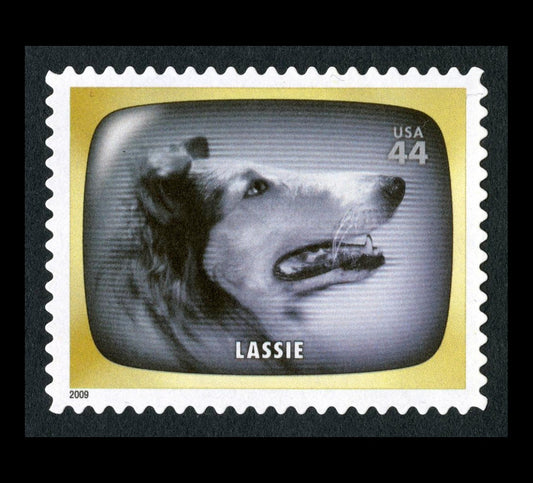 One (1) postage stamp - Early TV Memories: Lassie // 44 cent stamp