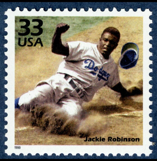 One vintage unused postage stamps - Celebrate the '40s: Jackie Robinson // 33 cent stamp