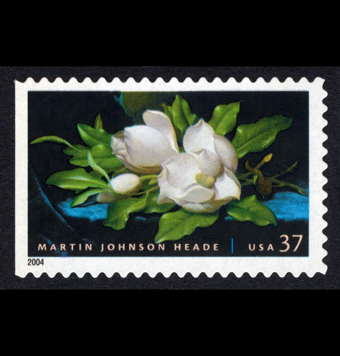 Twenty (20) unused romantic postage stamps - Giant Magnolias by Martin Johnson Heade // 37 cent stamps // Face value 7.40