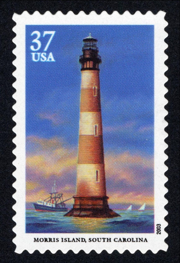 One (1) unused postage stamps - Southeastern Lighthouses - Morris Island, South Carolina // 37 cent stamp