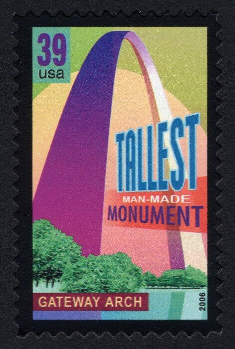 Five (5) unused postage stamps - Wonders of America: Tallest Man-Made Monument // 39 cent stamps // Face value 1.95