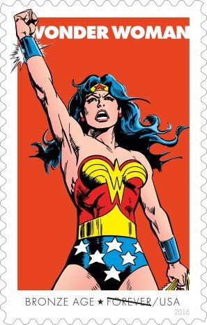 One (1) unused postage stamp - Wonder Woman // forever stamp